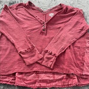 Pilcro Red Henley Top
